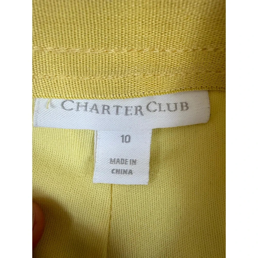 Charter Club Womens Yellow‎ Cotton Blend Skort 10 Mini Skirt Built-in Shorts